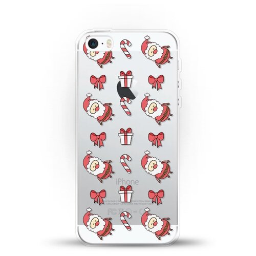 фото Силиконовый чехол новогодний "санта" на apple iphone 5/5s/se andy & paul