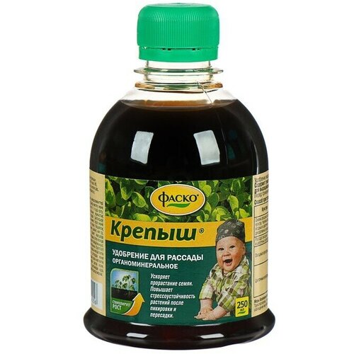 Удобрение жидкое Фаско Крепыш органоминеральное для рассады 250мл удобрение фаско для рассады крепыш органоминеральное 0 25л