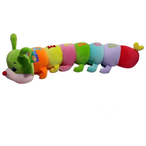 Мягкая игрушка Гусеница разноцветная. Длина 80 см. Гусеница разноцветная плюшевая. мягкая игрушка подушка гусеница 90 см разноцветная радужная