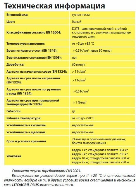 Клей для плитки дисперсионный LITOKOL LITOACRIL PLUS белый 5 кг - фото №8