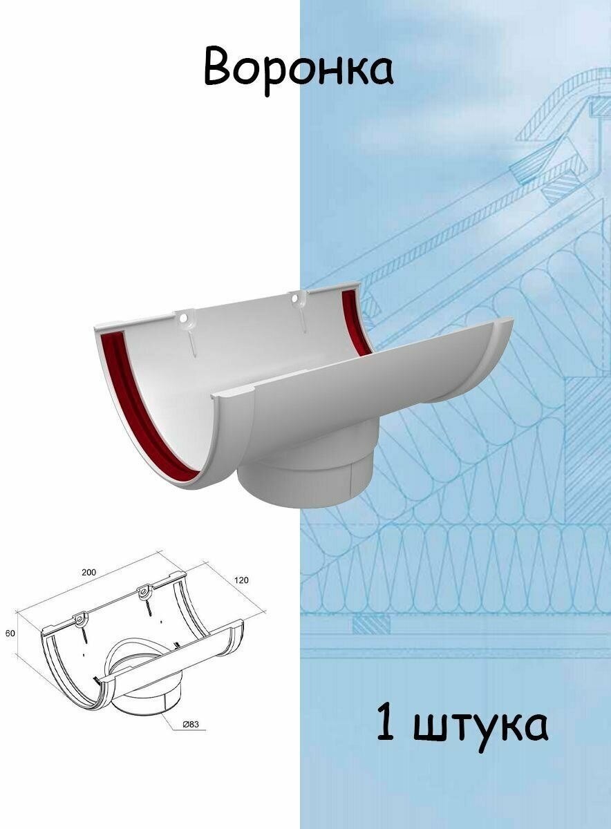 Комплект водосточной системы Grand Line пломбир 6 метров (120мм/90мм) водосток для крыши пластиковый Гранд Лайн белый (RAL 9003) - фотография № 7