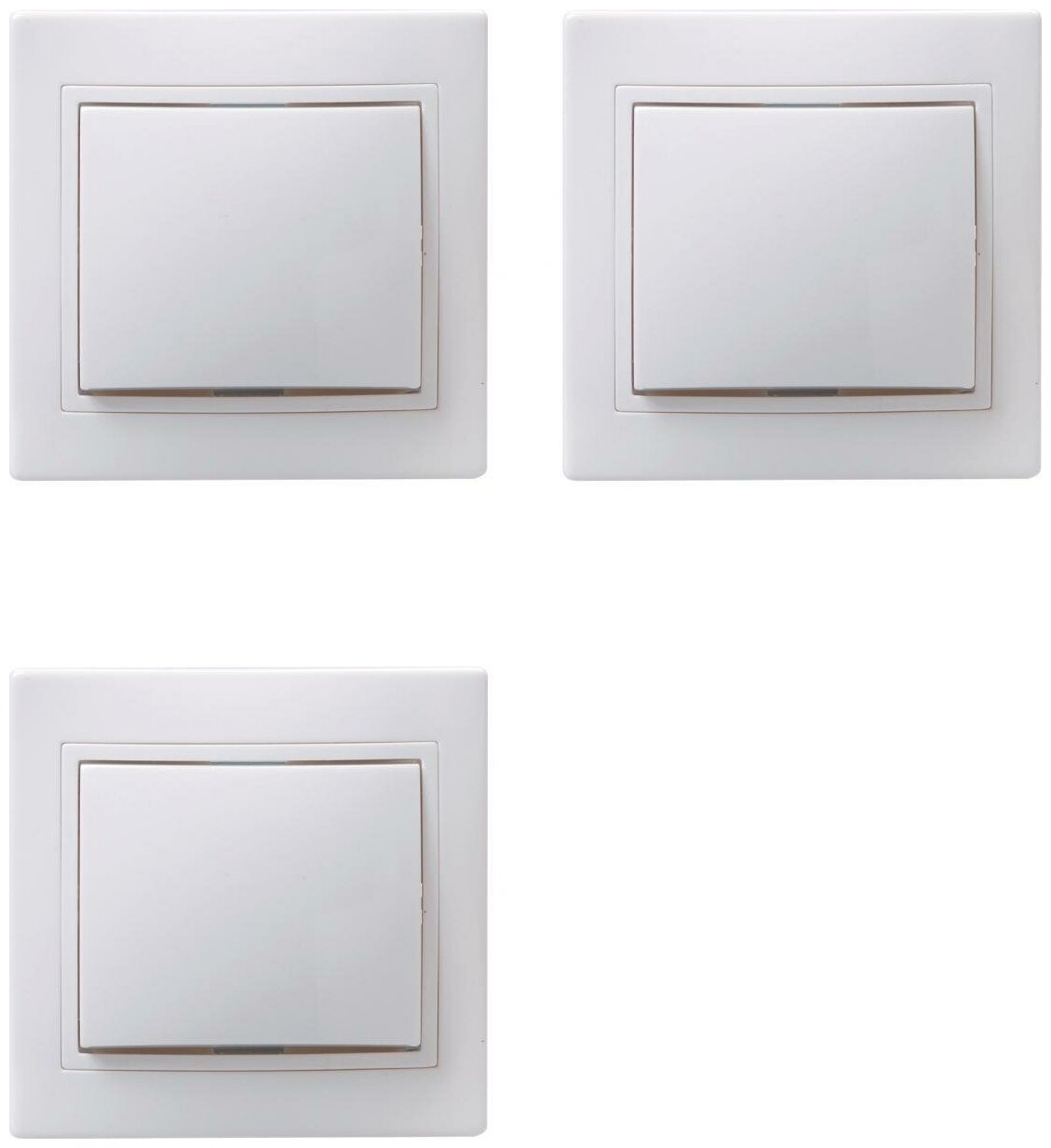Выключатель IEK Кварта одноклавишный белый (комплект из 3 шт)