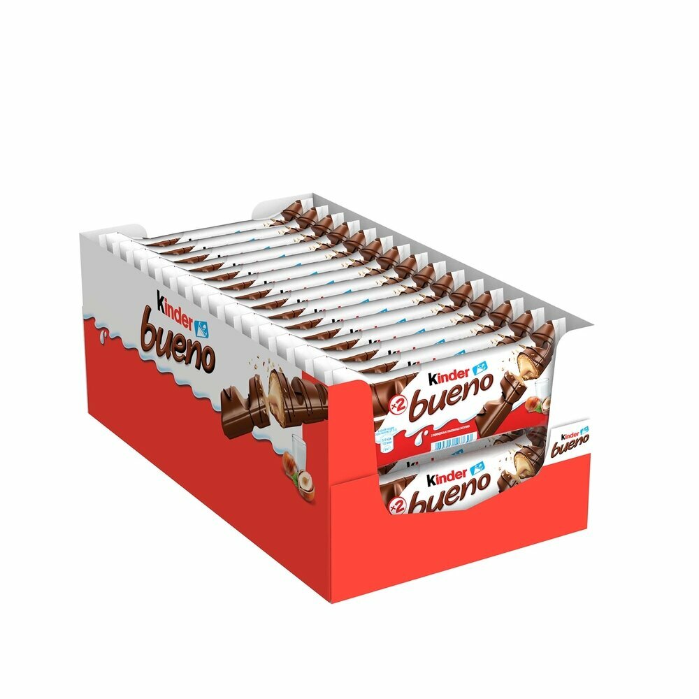 Вафли Kinder Bueno, в молочном шоколаде, 30 шт по 43 г - фотография № 14