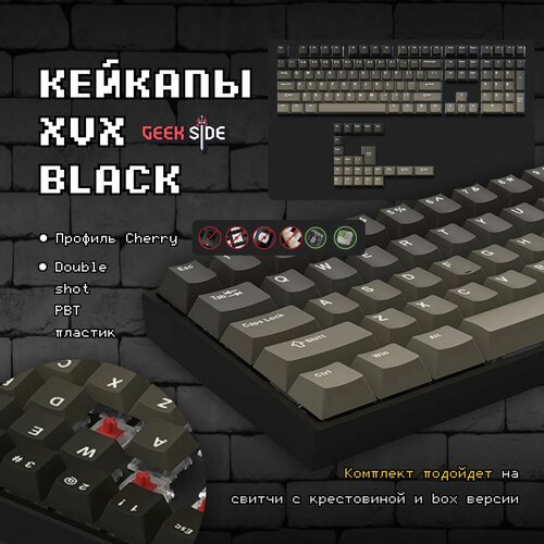 Кейкапы Black Gradient XVX для механической клавиатуры профиль Cherry PBT пластик 249900₽