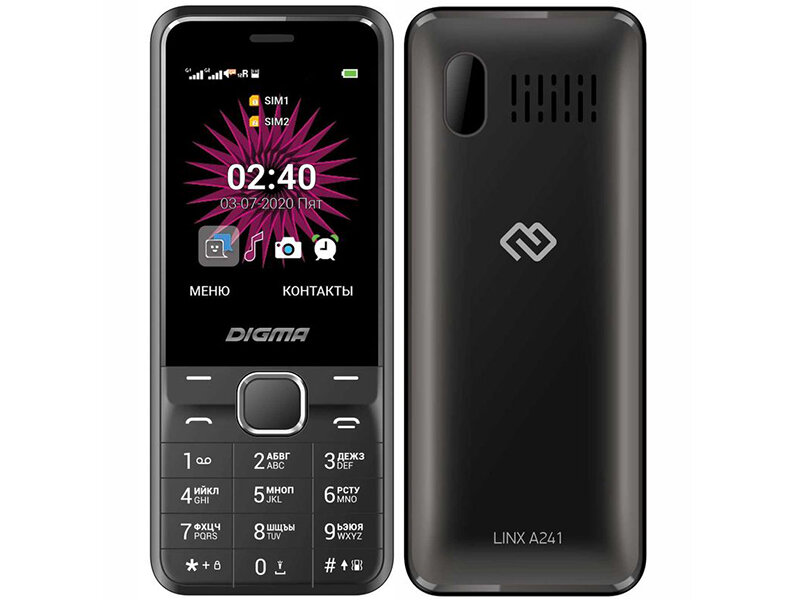 Сотовый телефон Digma A241 Linx Black