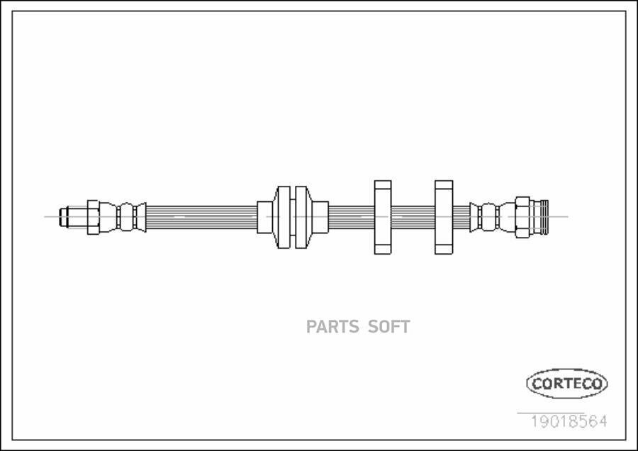 CORTECO 19018564 19018564_шланг тормозной! \ Fiat Marea 96>