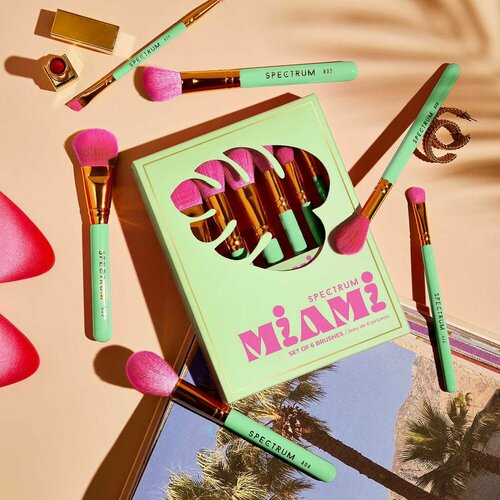 Spectrum Collections Deluxe, набор кистей для макияжа из 6 предметов Майами Travel Book