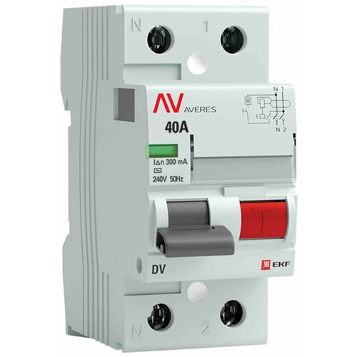 узо ekf averes dv 2p 40 a 100 ма 10 ка ac rccb 2 40 100 s av УЗО EKF Averes DV 2P 40 A 300 мА 10 кА AC rccb-2-40-300-ac-av