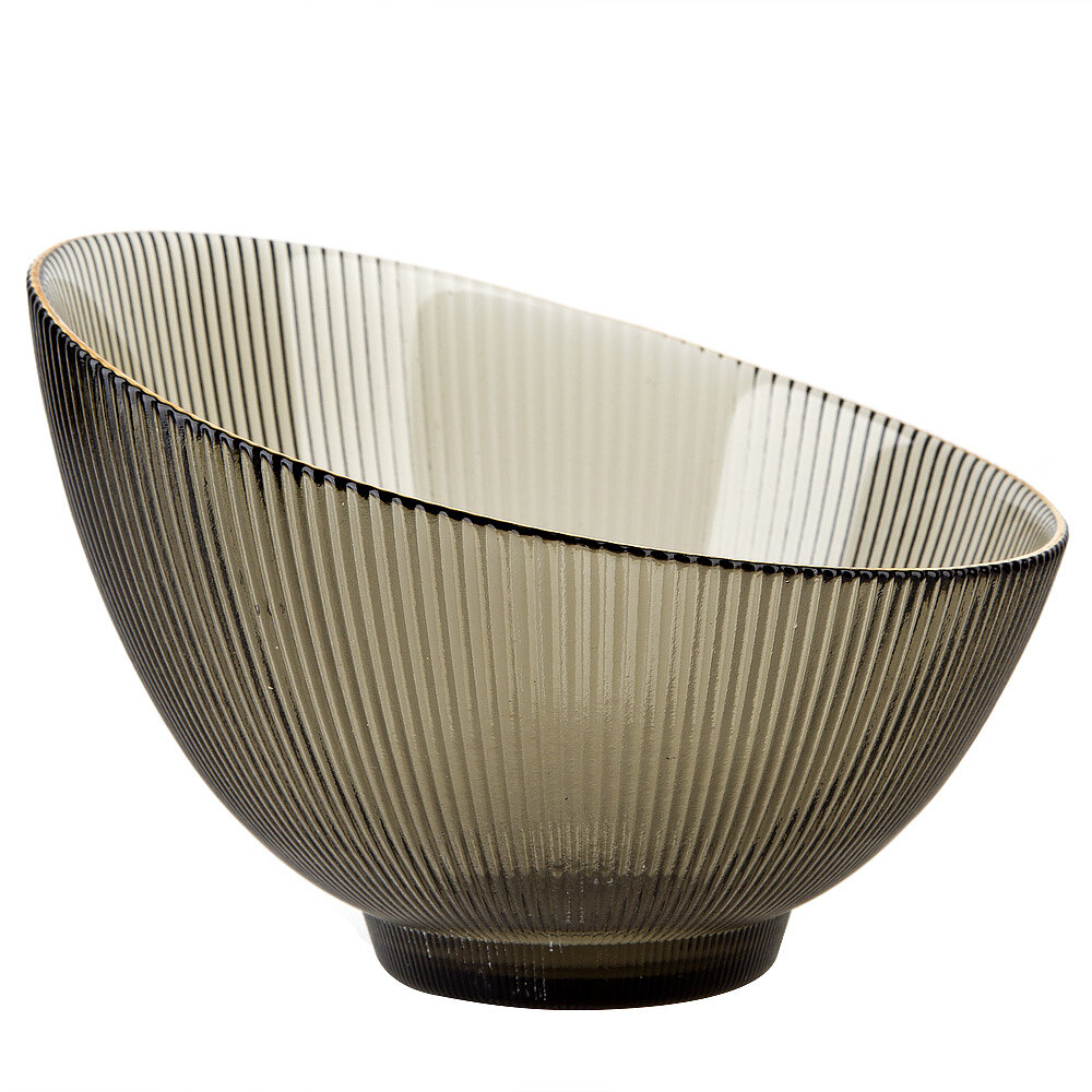 Салатник "Frost strip", объем 1550 мл, круглый, темно-коричневый, стекло, универсальный, Nouvelle — фото 1