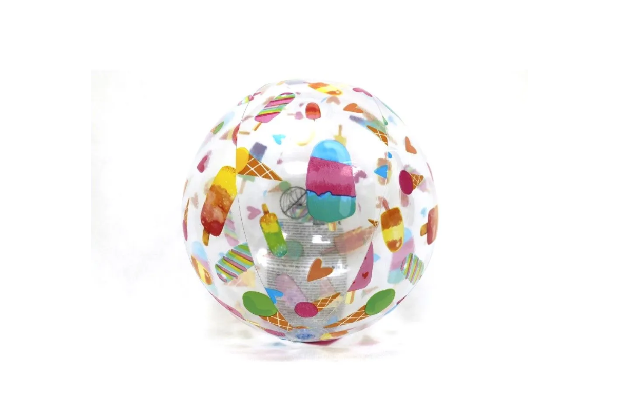 Мяч надувной пляжный детский " Узоры Ливели" 51 см,(мороженное) Intex 59040