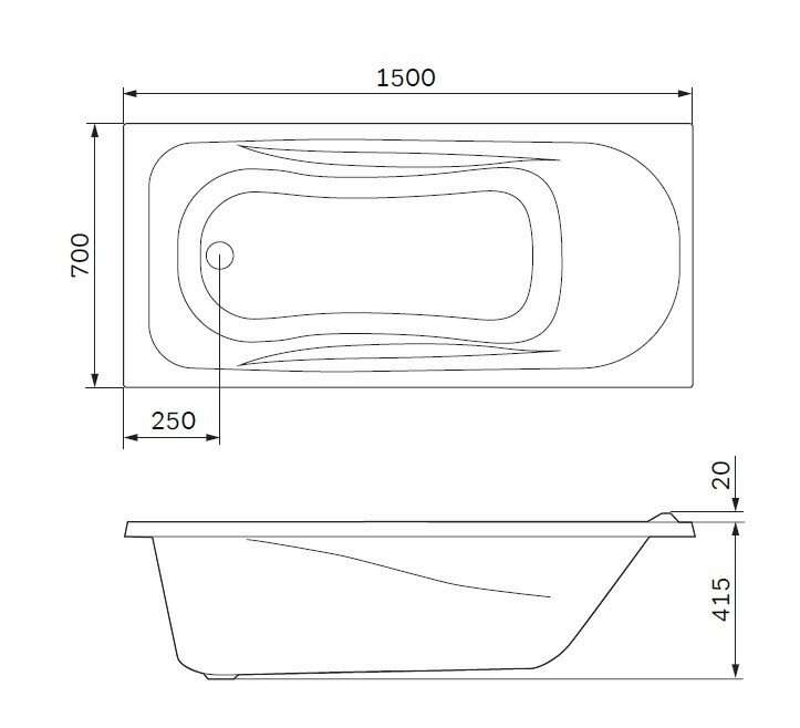 Ванна акриловая AM.PM Sense New W76A-150-070W-A