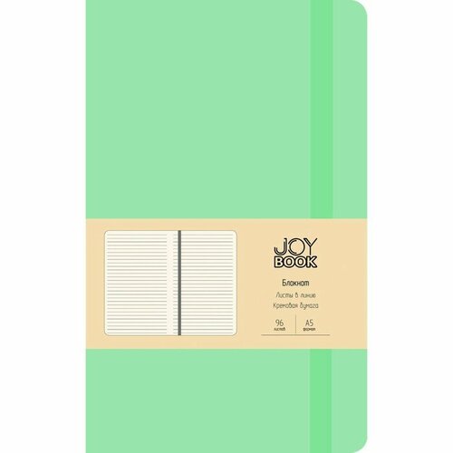 Блокнот А5 Снежная мята 96 листов в линейку твёрдая обложка искусственная кожа на резинке карман ляссе тонированный блок 665₽