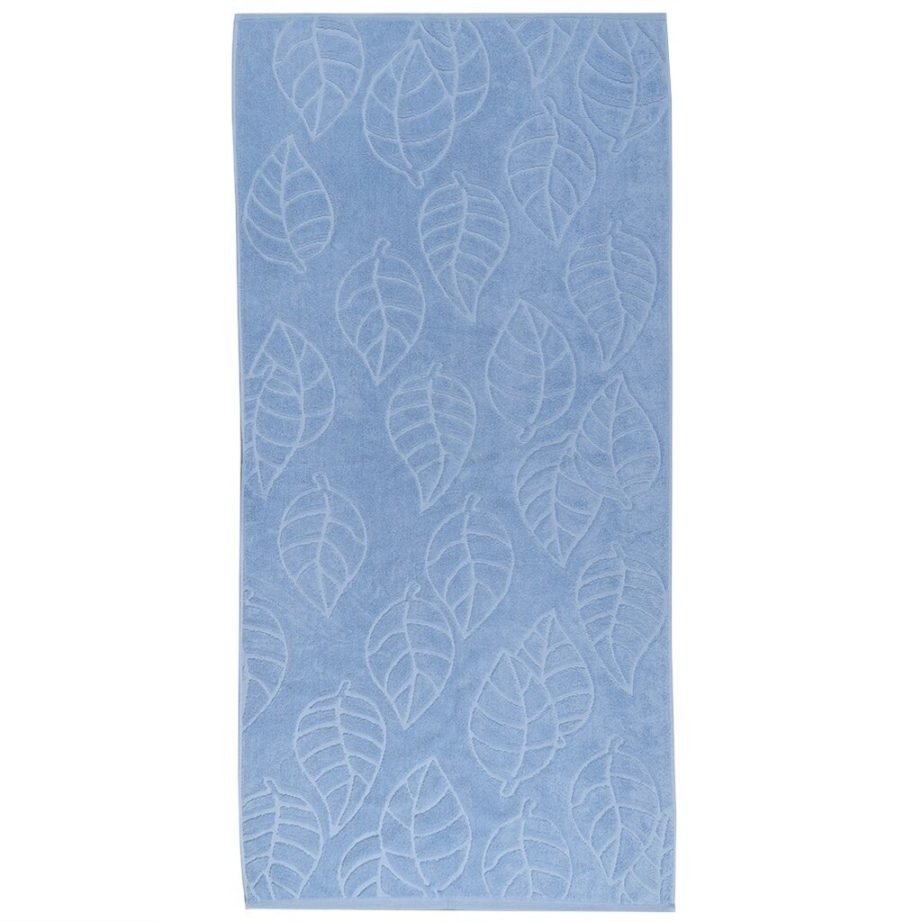 фото Полотенце банное 50х90 см, 100%хл, 450 г/м2, жаккард, Листопад-2 5562, Авангард, васильковое, 155, Р