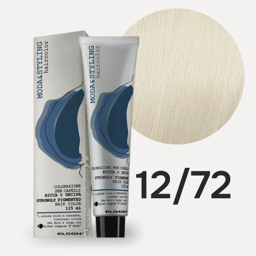 Изображение товара Крем - краска для волос профессиональная осветляющая Elgon Moda&Styling 12/72 Суперосветляющий блонд Перламутрово-бежевый 125 мл