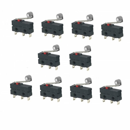 Концевой выключатель (3A/250В) 10 шт (с металлическим роликом)