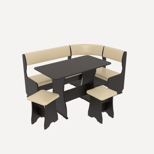 Изображение товара Кухонный уголок мягкий (1550х850х1050 мм), цвет венге/бежевый