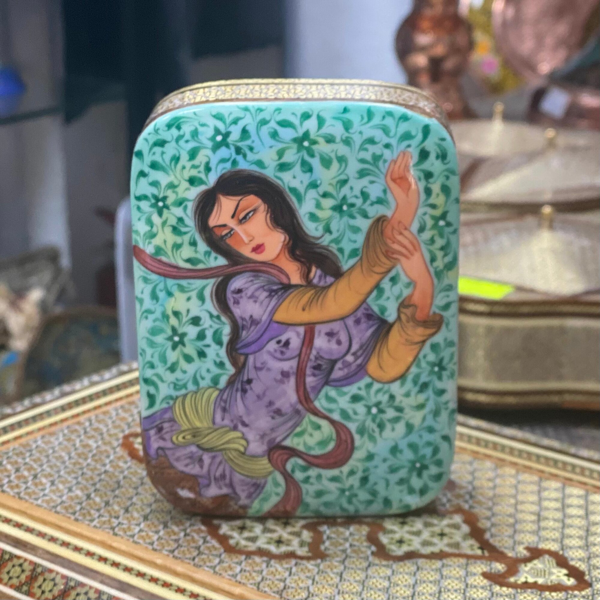 Чехол-футляр Персидский базар, для покерных карт ручной работы, дерево — фото 1