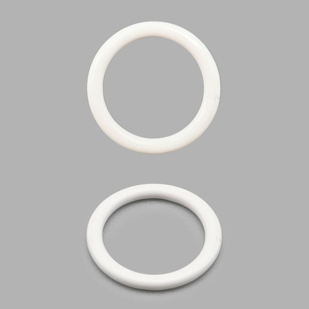 Кольца для бретелей бюстгальтера 9,5 мм, 100 шт, металл, эмаль, Айрис, белые — фото 1