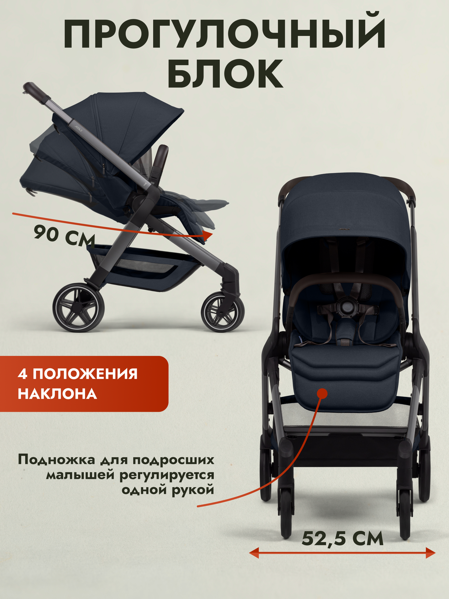 Коляска 2 в 1 Joolz Hub2 Navy Blue — фото 1