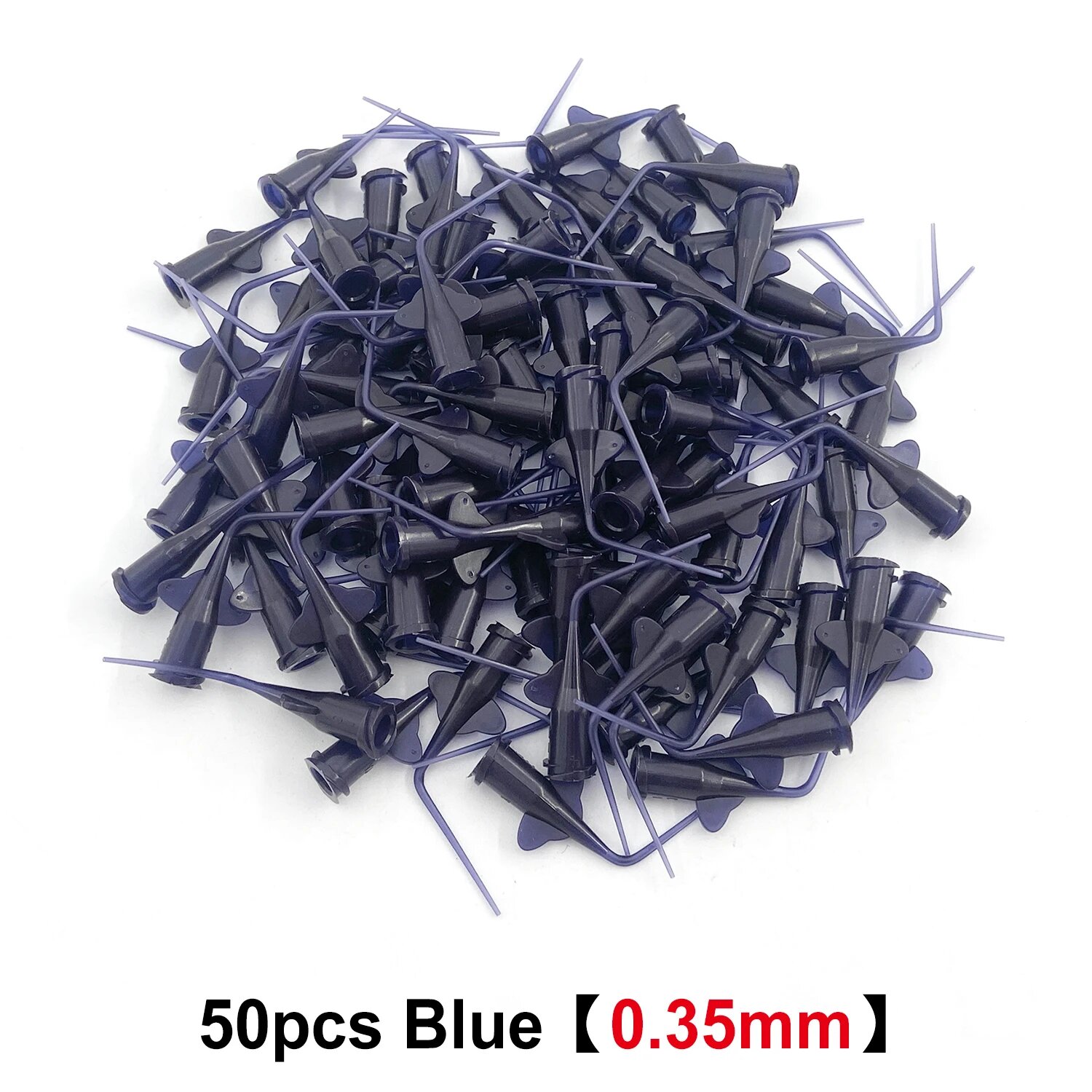 WELLCK Одноразовые Пластиковые Наконечники для Шприцев Синий/Прозрачный 0.35mm Blue 50pcs