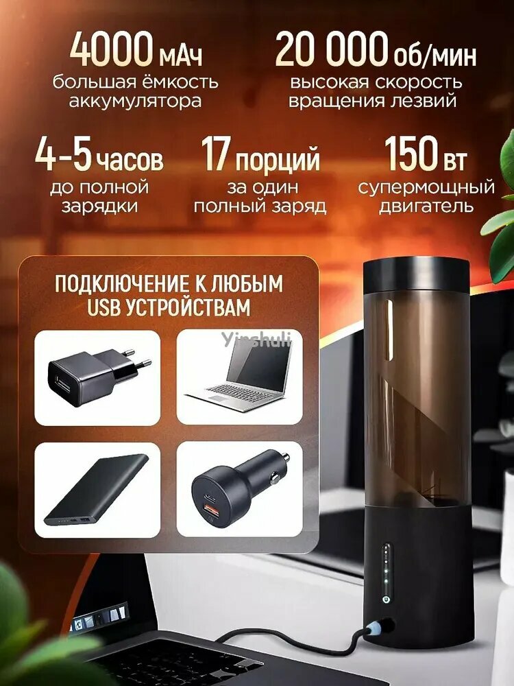 Миксеры Xiaomi Xiaomi Стационарный миксер Портативный блендер, 150 Вт