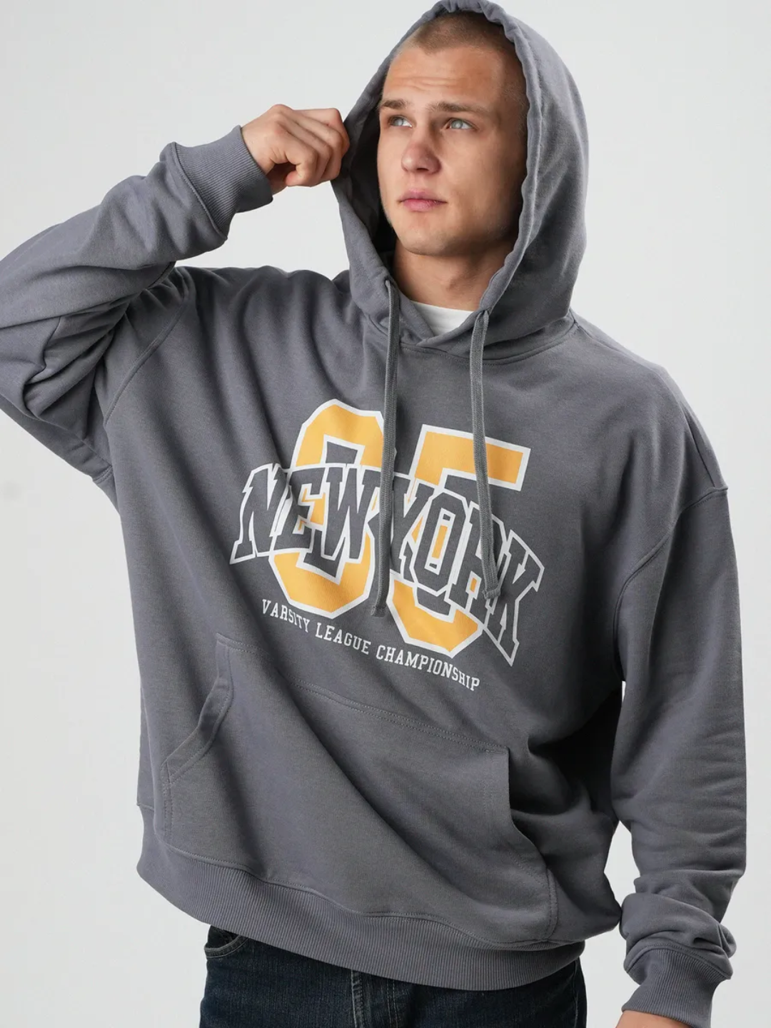 Худи  1, 2 шт., размер 2XL, , темно серый меланж — фото 1