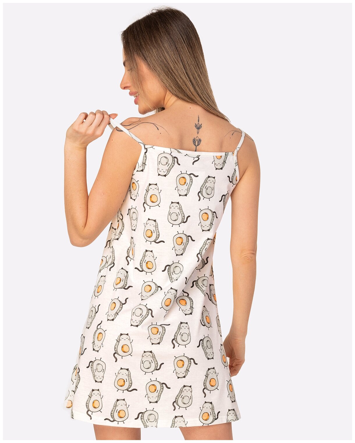 Сорочка женская HappyFox, HF3000MSP размер 52, цвет авокадо.молочный - фотография № 5