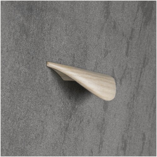 Изображение товара Ручка мебельная 76 мм, деревянная, белая, для кухни или кухонной мебели, шкафа, модель: "Apsel 76" 1 шт.