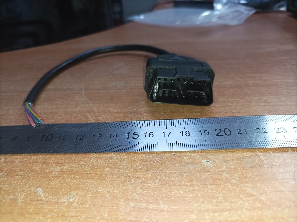 Разъем диагностический OBD-2 (папа) 16 pin с проводами