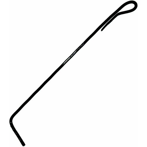 Металлическая кочерга, длина 50 см, диаметр 8 мм, обладает удобной ручкой и рабочей частью, является незаменимым дополнением к мангалу, камину или печке.