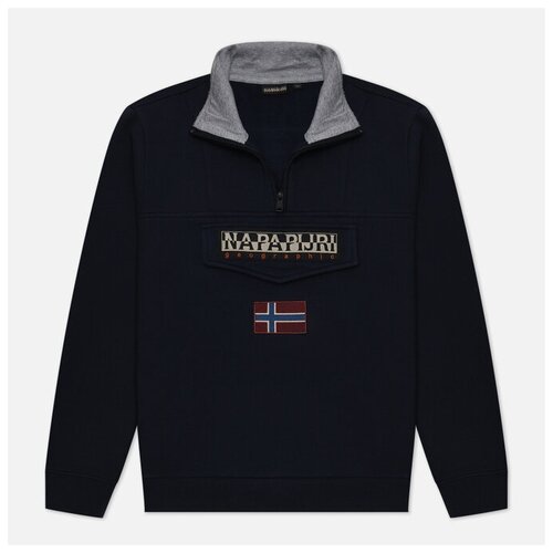 фото Мужская толстовка napapijri burgee half zip синий, размер m