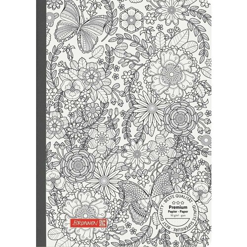 Блокнот ZenArt, Обложка с раскрашиваемыми мотивами, А5, 96 листов, 90г/м2, точка, Бабочка