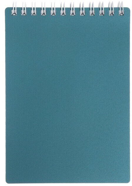 Блокнот пластиковая обложка А6, 80 листов на гребне METALLIC, Темно-синий