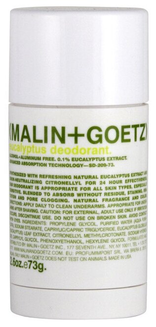 Malin+Goetz Дезодорант c с Эвкалиптом EUCALYPTUS DEODORANT, 73 г