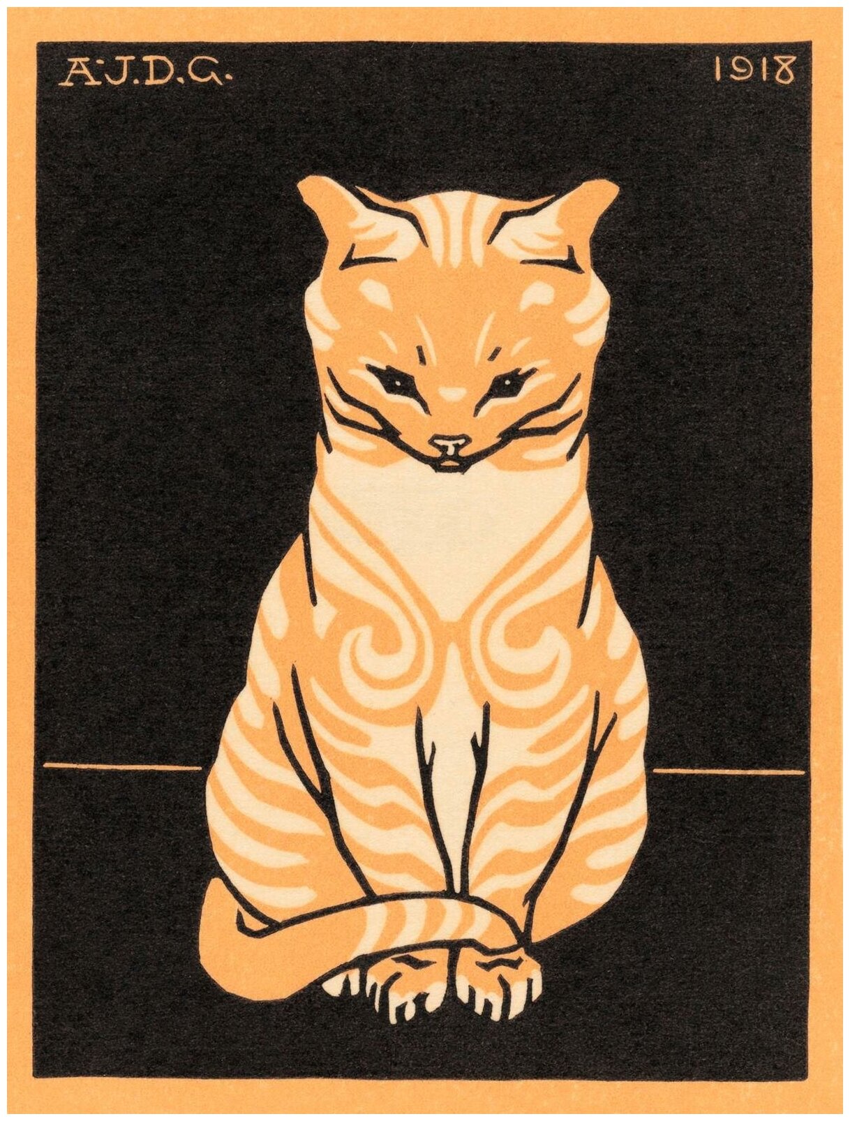 Постер / Плакат / Картина Рыжая кошка 40х50 см в подарочном тубусе