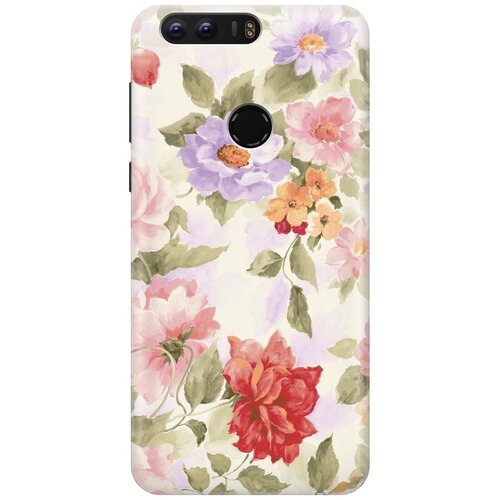 фото Cиликоновый чехол на honor 8 / хонор 8 с принтом "нежные цветы" gosso