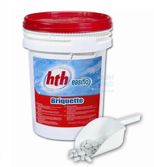 Briquette HTH (пастилки хлора 7 гр.), ведро 25 кг, цена - за 1 шт