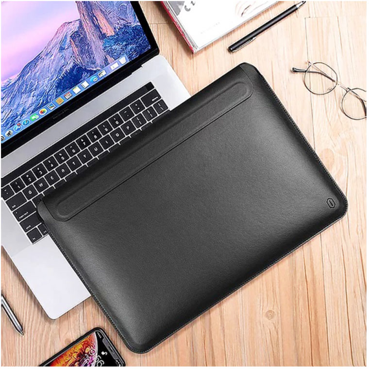 Чехол для MacBook Pro 14.2", WiWU Skin Pro II PU Leather Sleeve, Черный