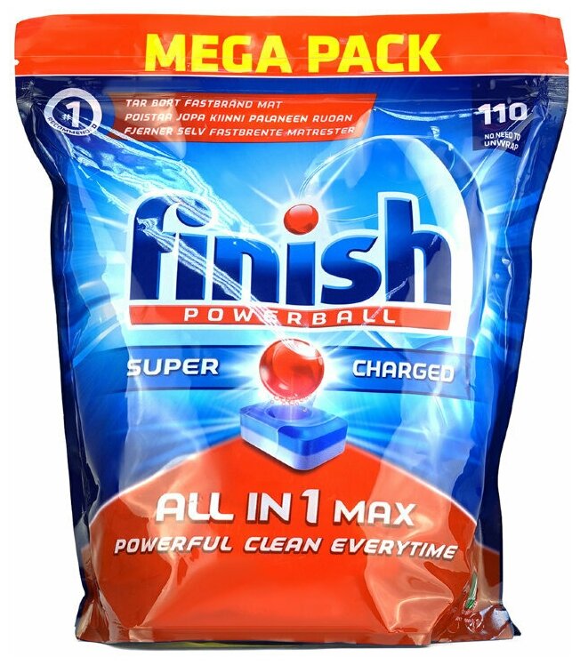 Таблетки для посудомоечной машины Finish Power All in 1, 14 шт., дой ...