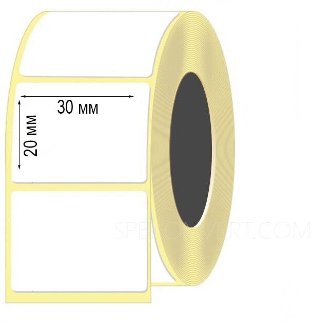 Термоэтикетки 30х20 1000шт ЭКО / 5 рулонов / самоклеящиеся этикетки/ термотрансферные стикеры термобумага принтер наклейки 30 на 20