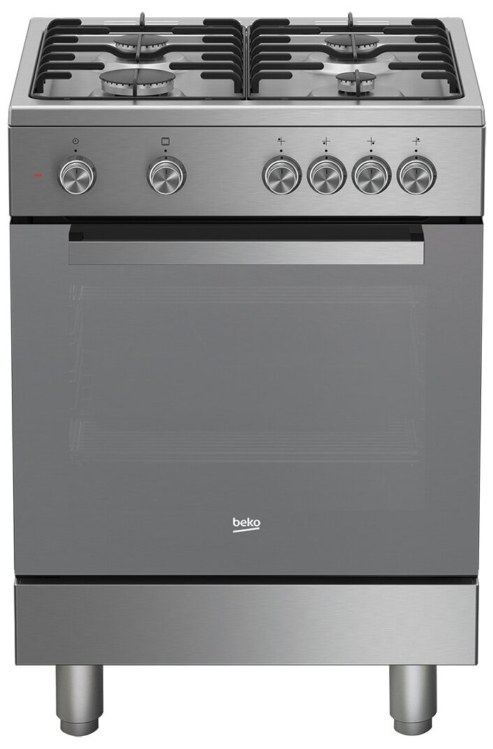 Плита Газовая Beko FSG62120DXMCS нержавеющая сталь (стеклянная крышка) реш.сталь