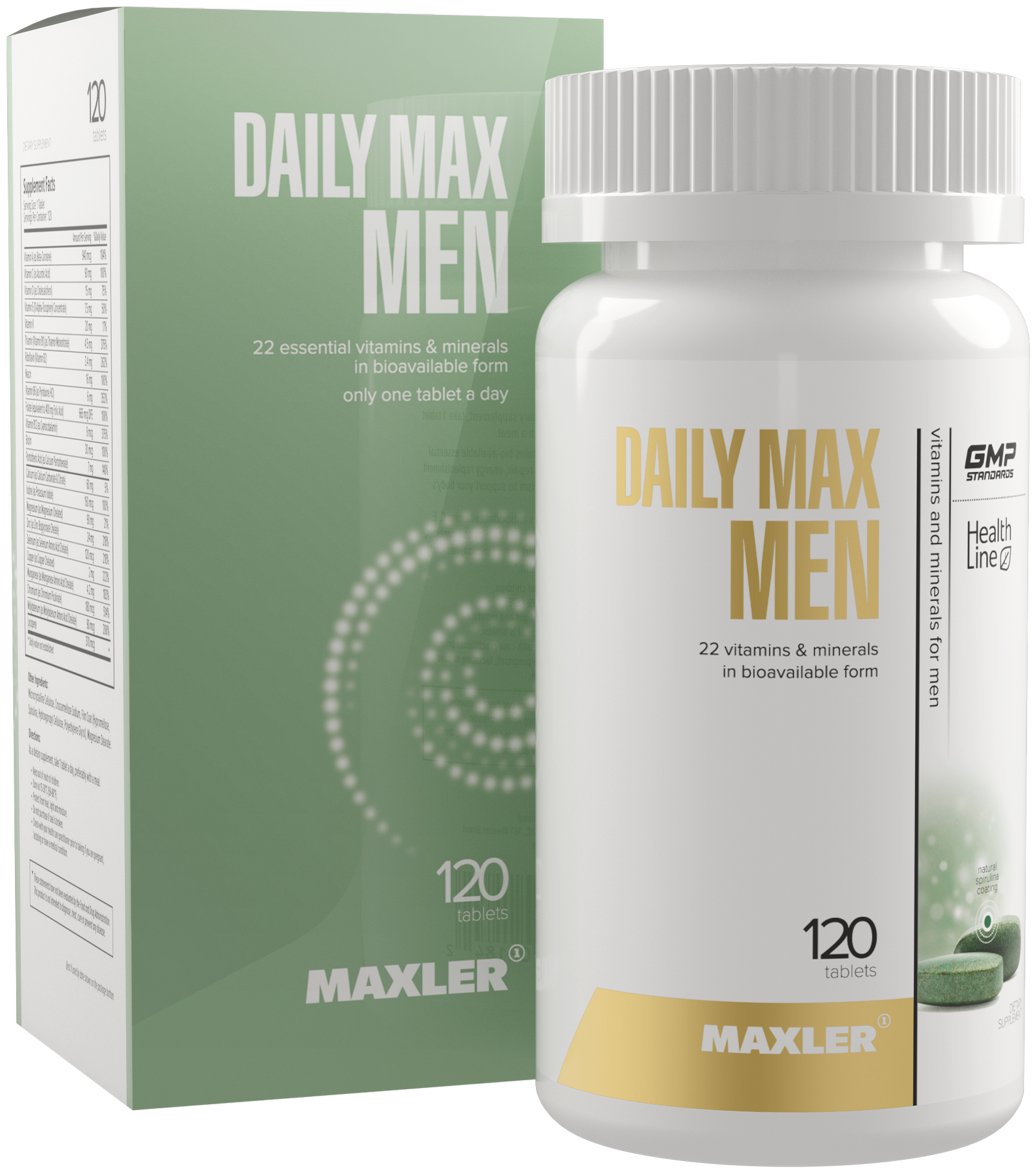 Витамины для мужчин Maxler Daily Max Men в хелатной форме мультивитамины 120 таблеток по 1550 мг
