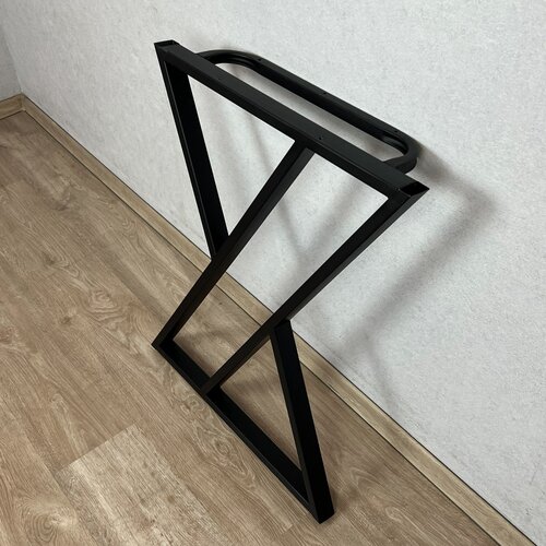 Ножка для стола Loft Z-образная, опора для стола лофт 78,5х71 см, подстолье металлическое регулируемое, порошковая покраска, черная