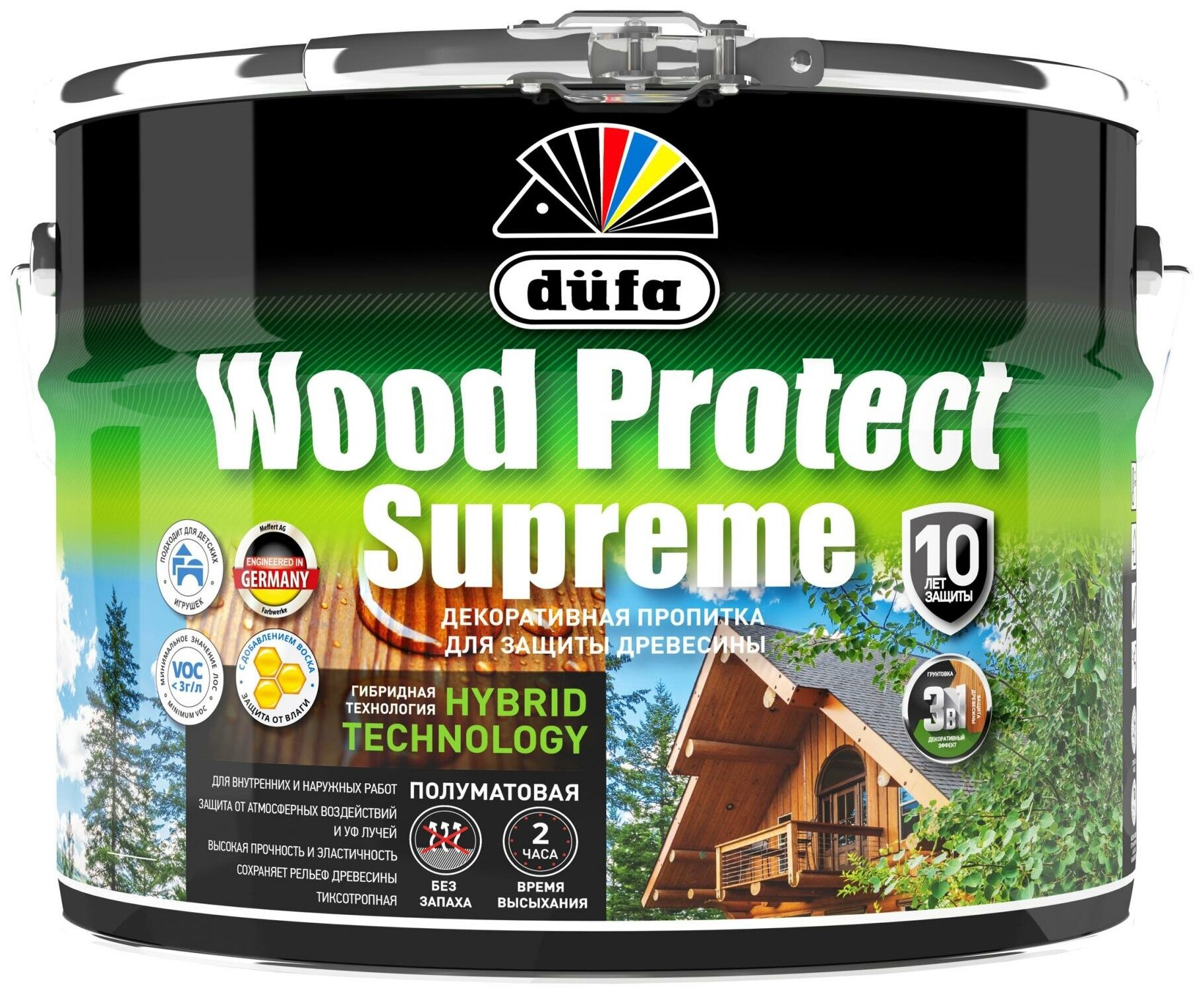 Деревозащитное средство DUFA WOOD PROTECT Supreme, белый 0,75 л