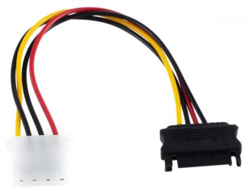 Кабель питания Cablexpert SATA CC-SATA-PS-M, 15см, sata 15pin/molex 4pin, пакет