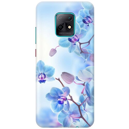 фото Cиликоновый чехол на xiaomi redmi 10x 5g / сяоми редми 10х 5г с принтом "голубые орхидеи" gosso