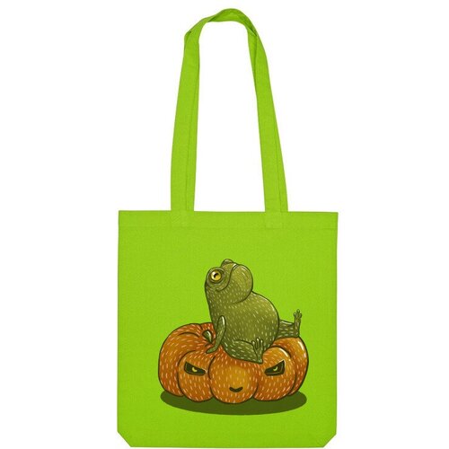 Сумка шоппер Us Basic, зеленый сумка лягушка путешественница на тыкве фиолетовый