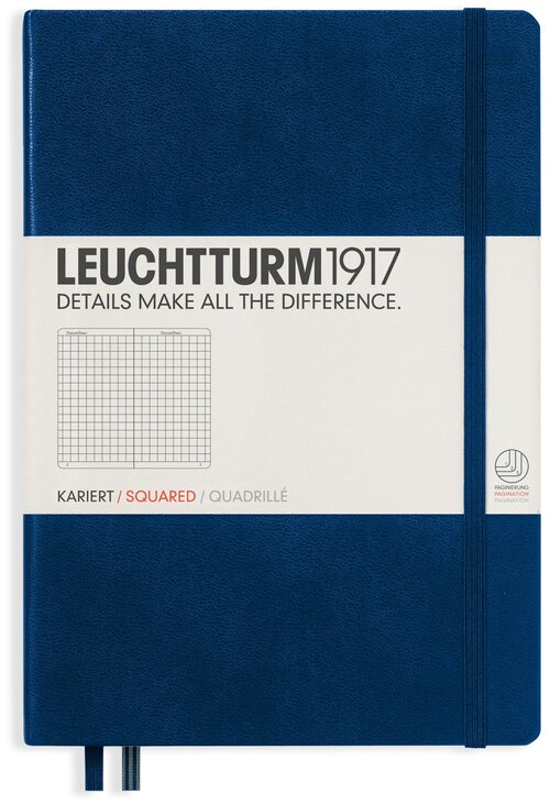 Записная книга Leuchtturm1917 342923 темно-синий A5, 124 листа, темно-синий