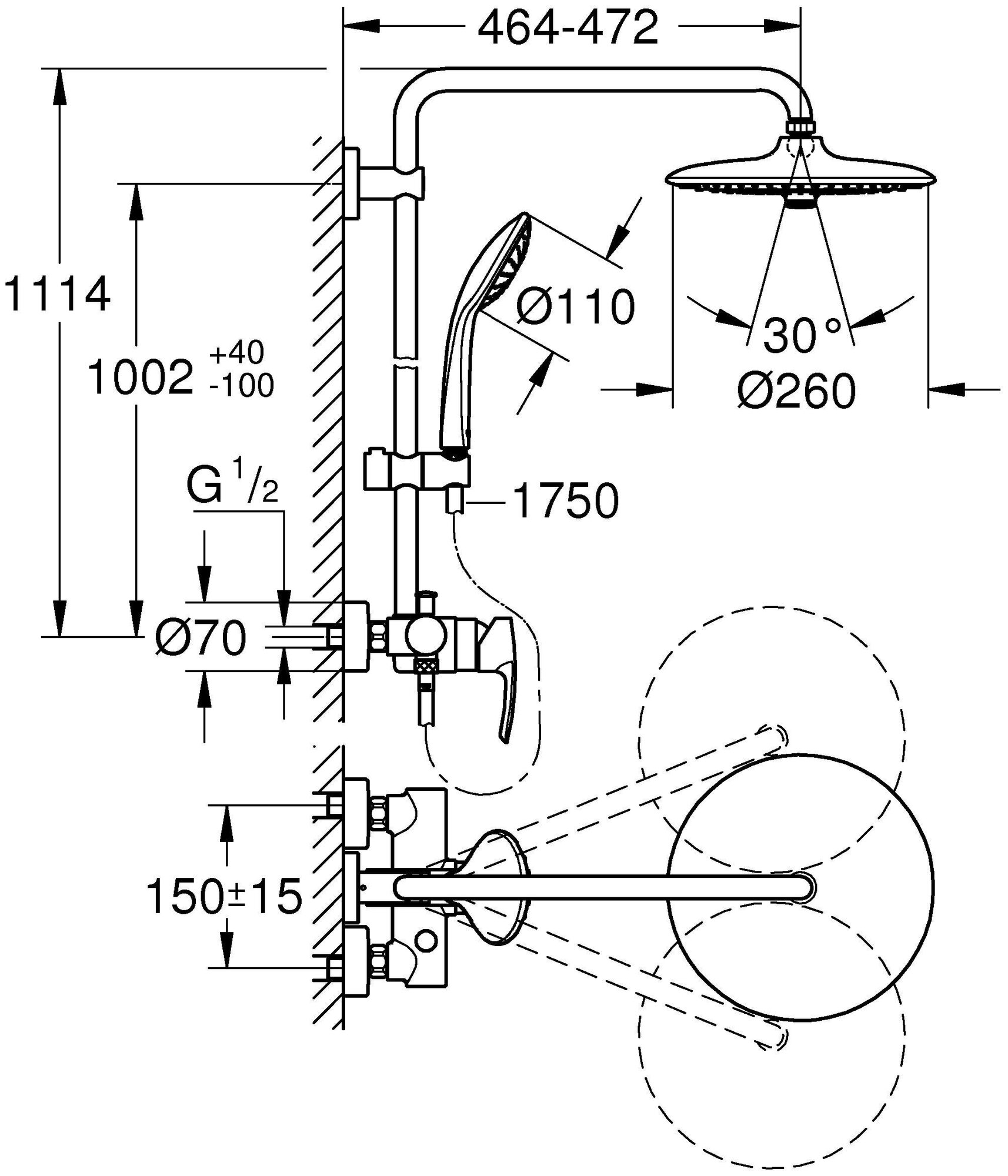 Душевой комплект Grohe Euphoria 27473002