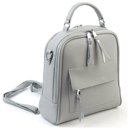 фото Женский кожаный рюкзак 88001-а грей (122379) fuzi house